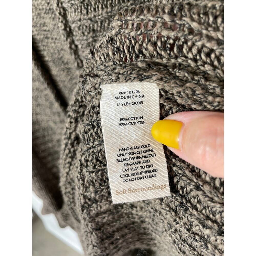 SOFT SURROUNDINGS Knit Poncho Cape Size L/XL Wrap Marled Cozy Lagenlook Hygge - Picture 10 of 12